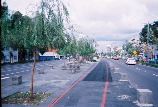 Cykelbana på Ave. Chapultepec, Mexico City.