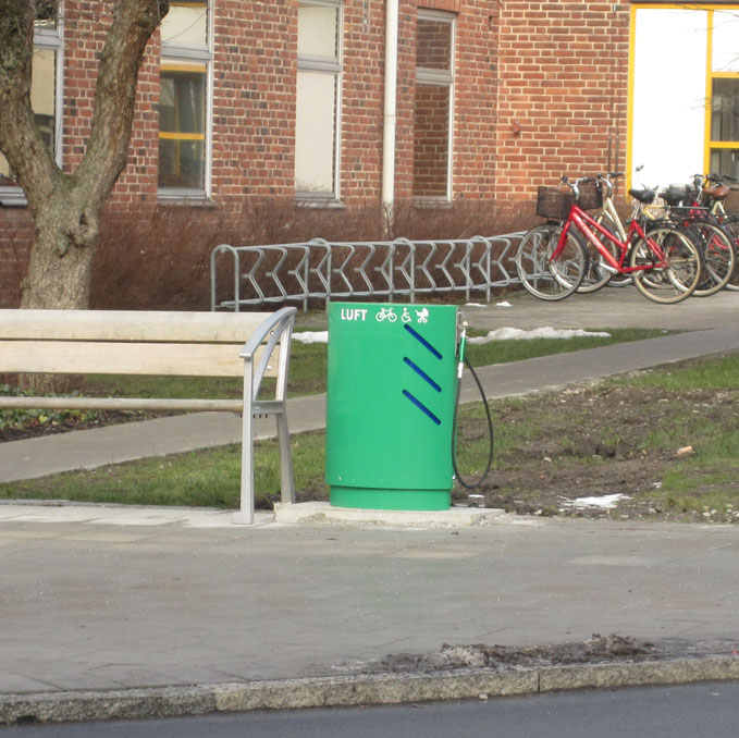 Bild cykelpump vid Lunds skjukhus.