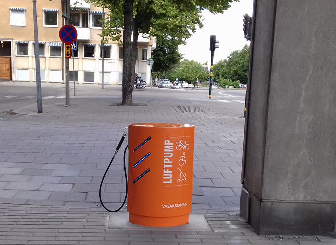 Cykelpump på Karlavägen i Stockholm.